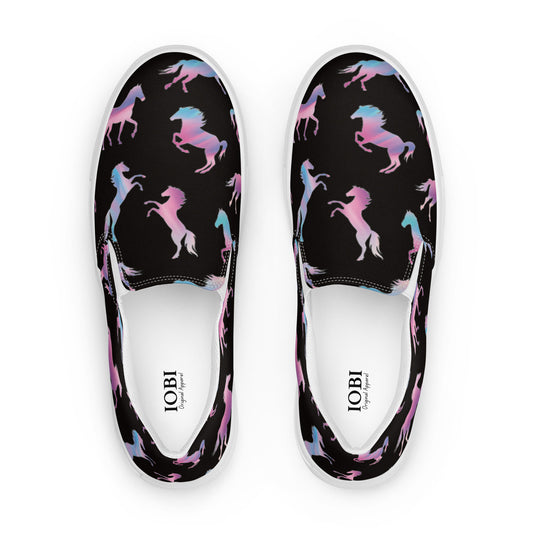 Women’s slip-on canvas shoes Horse Lover Design by IOBI Original Apparel