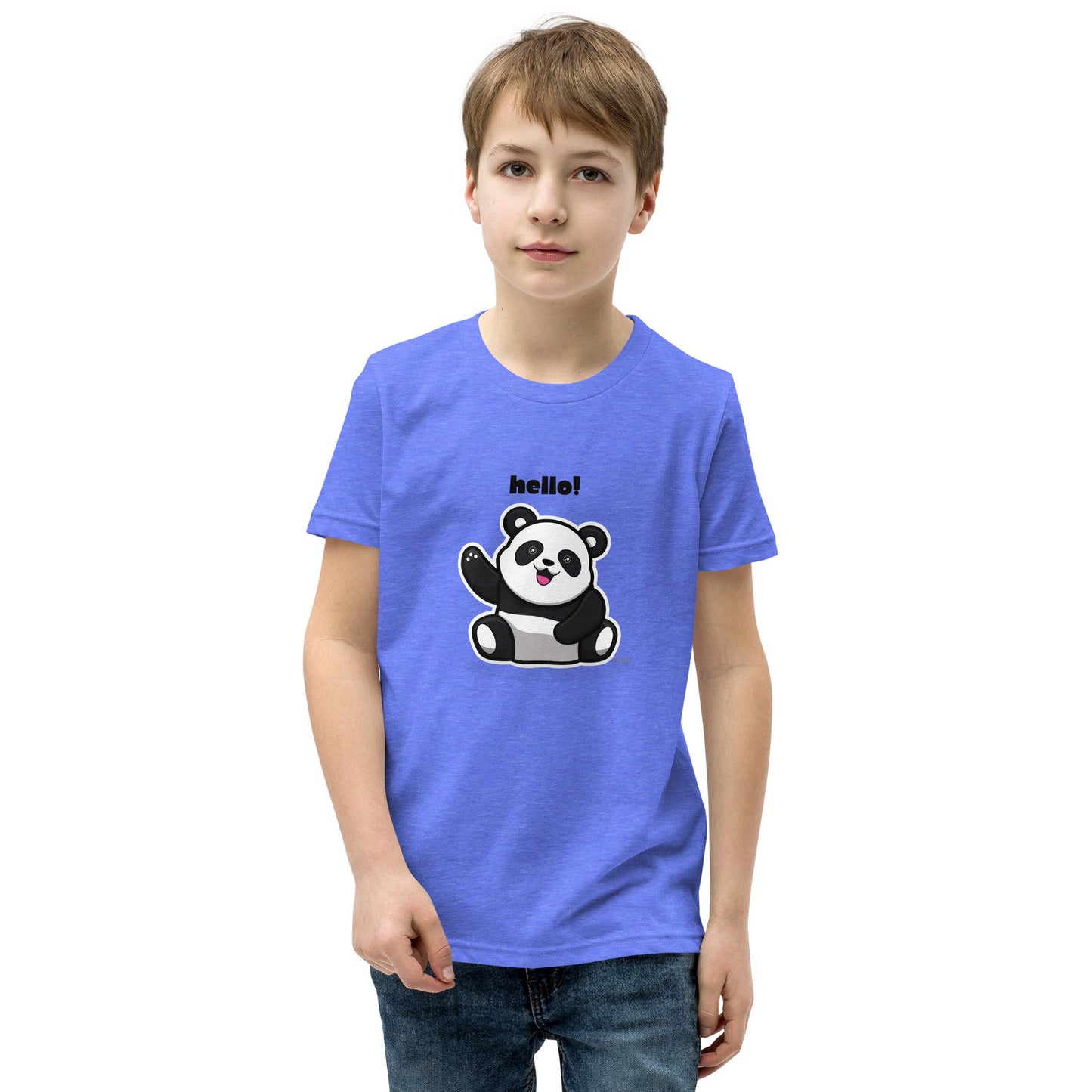 Kids Panda Short Sleeve T-Shirt Best Quality Soft & Comfy for Girls or Boys by IOBI Original Apparel